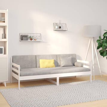 vidaXL Slaapbank zonder matras 90x190 cm massief grenenhout, 90 cm, Eenpersoons, Verzenden, Wit