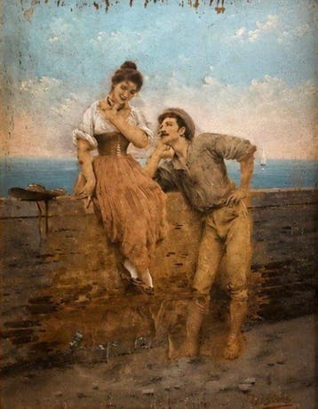 Eugen Von Blaas (1843-1931), Attrib. - Scena campestre