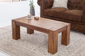 Massief houten salontafel MAKASSAR 100cm Sheesham unieke, Huis en Inrichting, Tafels | Salontafels, Ophalen of Verzenden, Nieuw
