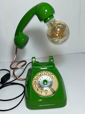 Tafellamp - messing metaal koper plastic - Telefoon uit de