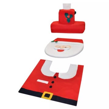 Ruhhy Badkamermat Kerstset - Vrolijke Kerstman Patroon -..., Ophalen of Verzenden, Nieuw