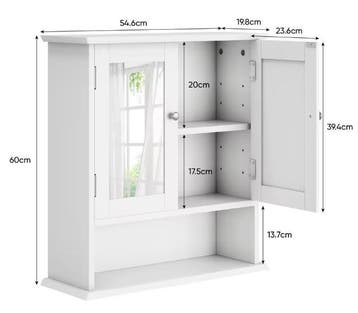 Witte Badkamer Wandkast met Spiegel – Verstelbare Plank, Huis en Inrichting, Kasten | Overige, Verzenden, Nieuw