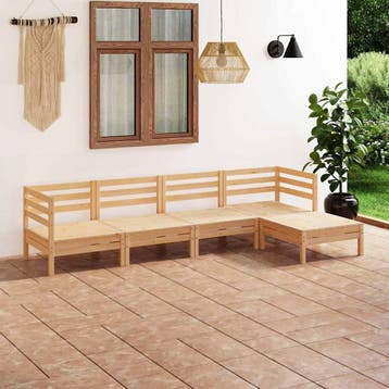 vidaXL 5-delige Loungeset massief grenenhout, Verzenden, Nieuw, Loungeset