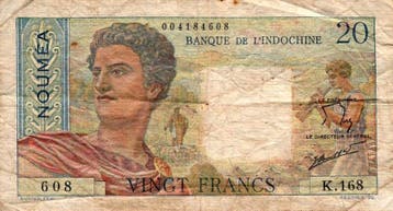 Roumanie Neukaledonien Pick 50 a 20 Francs Undatiert (1951), Verzenden