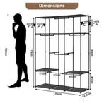 Zwarte Staande Kledingkast –Open Rek met Planken en Haken 13, Huis en Inrichting, Kasten | Kledingkasten, Verzenden, Nieuw