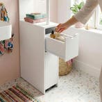 Niskast op wielen Fadeskimma 113x19x45 cm wit [en.casa], Huis en Inrichting, Keuken | Keukenelementen, Verzenden, Nieuw