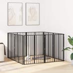 vidaXL Hondenhek 8 pcs Zwart 80 x 100 cm Gegalvaniseerd, Verzenden, Nieuw
