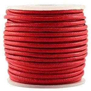 50 cm DQ Runderleerkoord 3 mm Carnelian Red (DQ leerkoord), Ophalen of Verzenden, Nieuw, Draad