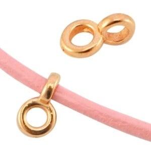 2 x DQ metaal hanger met oog Ø2.2mm Rosé goud 5x8 mm (Nik., Ophalen of Verzenden, Nieuw, Bedel
