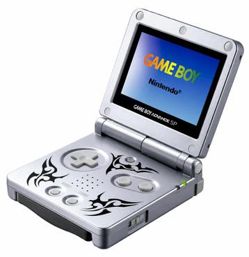 Nintendo Game Boy Advance SP Console - Tribal Edition/Zilver, Verzenden, Zo goed als nieuw