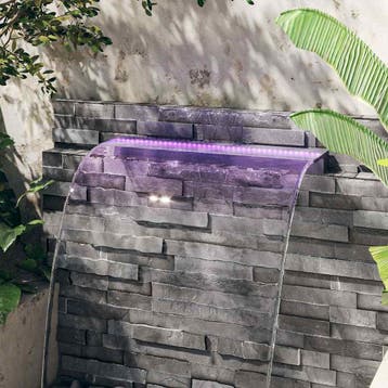 vidaXL Watervaloverlaat met RGB LEDs 90 cm acryl, Verzenden, Nieuw
