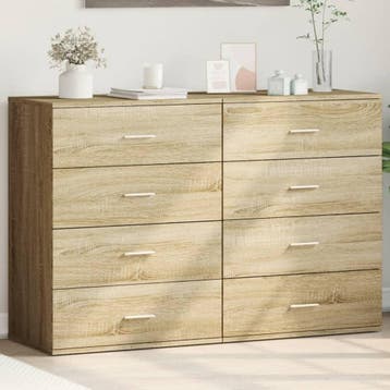 vidaXL Dressoirs 2 st 60x39x80 cm bewerkt hout sonoma, Minder dan 50 cm, Verzenden, Nieuw, Overige houtsoorten