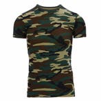 Kinder t-shirt camouflageprint - Woodland - Maat 98-104, Verzenden, Nieuw