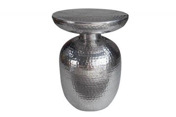 Handgemaakte bijzettafel ORIENT 40cm zilver metaal gehamerd, Ophalen of Verzenden, Nieuw