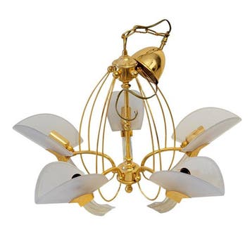 Plafondlamp - spin - Messing, Kristal - Italiaans ontwerp