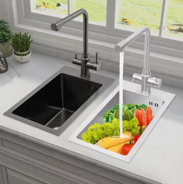 RVS Spoelbak 50x28 cm met Kraan en Afvoer, Verzenden, Nieuw
