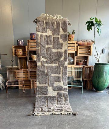 Marokkaanse Loper Berberwol Rug - Berber Marokkaanse Moderne, Nieuw