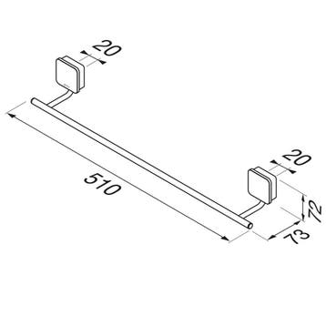 Handdoekrek Geesa Topaz 45cm Minimalistisch Chroom, Ophalen of Verzenden, Nieuw
