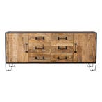 Dressoir Mangohout Neal 190 cm, Verzenden, Nieuw, Overige houtsoorten, Industriële meubels