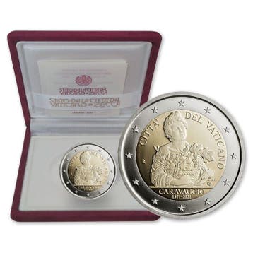 Vaticaan 2 Euro Caravaggio 2021 Proof, Postzegels en Munten, Munten | Europa | Euromunten, Verzenden