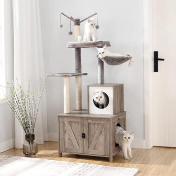 Nieuw Krabpaal met kattenbakkast-Krabpaal - 60L x 48B x 150H, Verzenden, Nieuw, Krabpaal