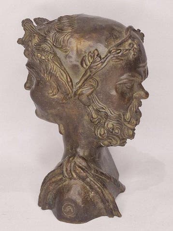 Buste, Janus Bifrons - Double-Faced Roman God Bust - 14 cm -, Antiek en Kunst