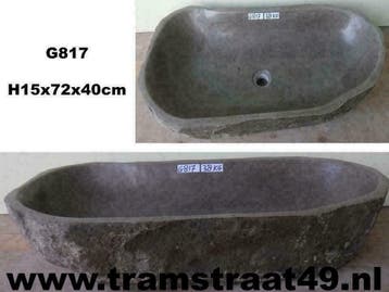 Riviersteen trog wasbakken | 70 tot 120 cm lang | wastafel, Ophalen of Verzenden, Nieuw
