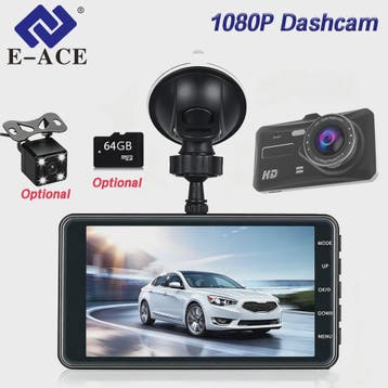 E-ACE Full HD 1080P Dash Cam met 4-inch Touch IPS Scherm, Du, Auto diversen, Dashcams, Verzenden, Nieuw