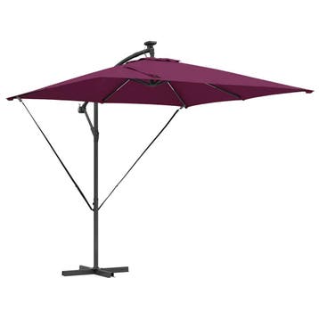 vidaXL Parasol Bordeaux Rood 249 x 249 x 250 cm Polyester en, Verzenden, Nieuw, 2 tot 3 meter