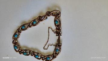 Armband - 9 kt. Roségoud Turquoise - Roise Gold & Turquoise, Nieuw