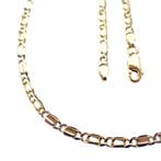 Bicolor gouden Figaro schakelketting, Ophalen of Verzenden, Gebruikt, Overige kleuren, Goud