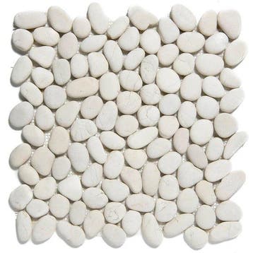 Wand & Vloer Mozaïek Tegels Factory Riviersteen Wit - Mat.., Nieuw, Ophalen of Verzenden, 20 tot 40 cm, 10 m² of meer