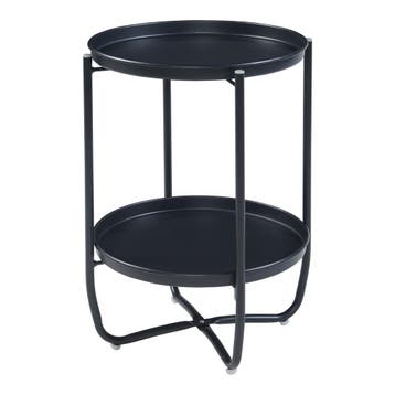 Tuintafel Sandefjord bijzettafel rond metaal 57,5xØ40 cm zwa, Verzenden, Nieuw