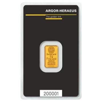 2 gram - Goud .999 - 2 Grams 9999 Fine Gold Bar