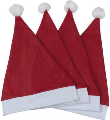 Kerstmutsen 4 stuks (Overige kerstartikelen), Diversen, Kerst, Ophalen of Verzenden, Nieuw