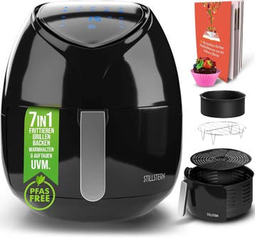 Airfryer - Heteluchtfriteuse - 6,5 Liter - 1800W - Zwart - S, Witgoed en Apparatuur, Verzenden, Zo goed als nieuw