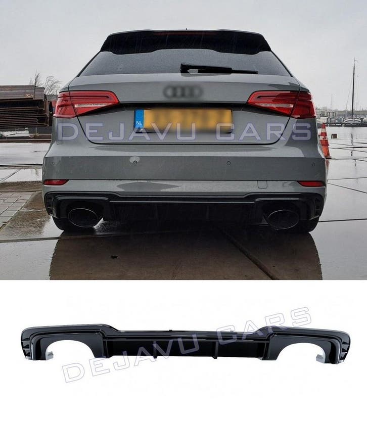 RS3 Look Diffuser Black Edition voor Audi A3 8V S line / S3, Auto diversen, Tuning en Styling, Ophalen of Verzenden