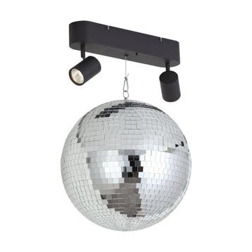 Retro hanglamp discobal incl. LED 2-lichts met, Verzenden, Nieuw, Retro