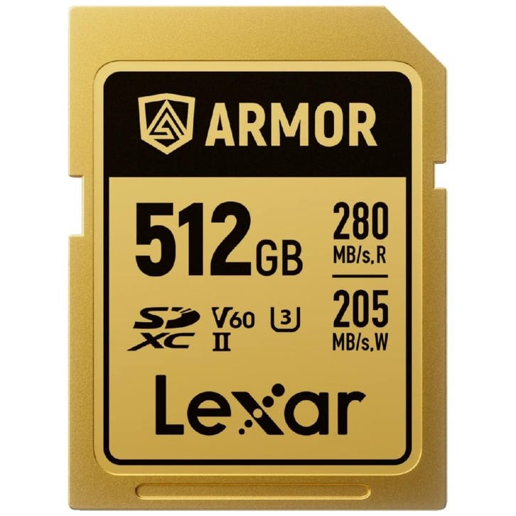 Lexar SDXC Pro Gold Series ARMOR UHS-II 512GB V60, Audio, Tv en Foto, Fotografie | Geheugenkaarten, Overige typen, Nieuw, Ophalen of Verzenden