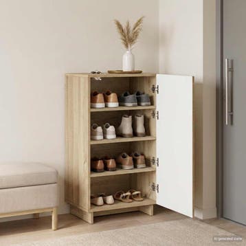 vidaXL Schoenenkast 48 x 38 x 87,5 cm Bewerkt hout Sonoma, Verzenden, Nieuw
