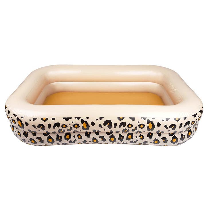 Opblaas zwembad panterprint beige 211x132x46 cm, Kinderen en Baby's, Speelgoed | Buiten | Zandbakken, Nieuw, Verzenden