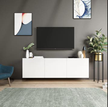 382NRC1110 Asir TV Kast Wit150x44 van 149 voor 15 BESCHADIGD, Ophalen of Verzenden, Nieuw