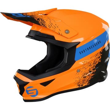 Kinder Crosshelm Shot Furious Oranje / Blauw (S, 49-50cm), Kinderen, Nieuw met kaartje, Overige merken, Offroadhelm