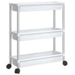 Opbergtrolley 3 laags aluminium | Retourdeal 32% Korting, Kunststof, Nieuw, 3 of 4 laden, Minder dan 25 cm
