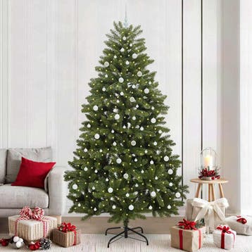 vidaXL Kunstkerstboom met 300 LED Groen 240 cm PVC en Metaal, Diversen, Verzenden, Nieuw