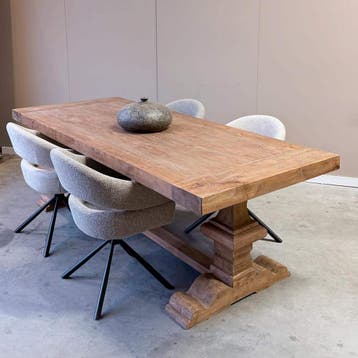 Dingklik kloostertafel -  220 cm, Huis en Inrichting, Ophalen of Verzenden, Nieuw, Rechthoekig