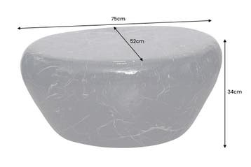Handgemaakte salontafel STONE 75cm zwart marmer design, Ophalen of Verzenden, Nieuw