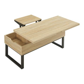 Salontafel Rauli eikenkleurig en zwart 100x50x47 cm [en.casa, Verzenden, Nieuw