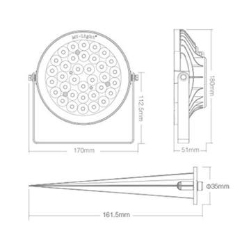 Milight WIFI Led tuinspot RGBWW - 15 Watt, Kunststof, Verzenden, Minder dan 50 watt, Nieuw