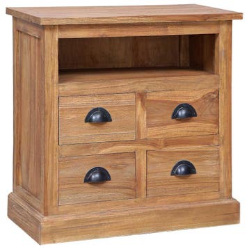 vidaXL Bijzetkast 60x30x60 cm massief teakhout, Huis en Inrichting, Kasten | Buffetkasten, Verzenden, Teakhout, Nieuw, 50 tot 100 cm